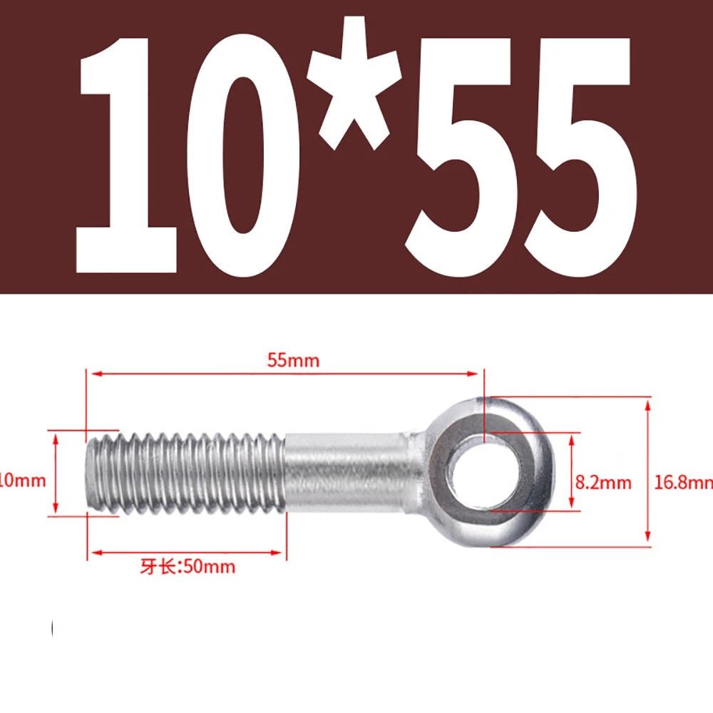 M5 - M24 A2 304 Stainless Steel Partially Threaded Forged Eye Bolts with Rings for Wire Rope & Hanging - HomeDIYer