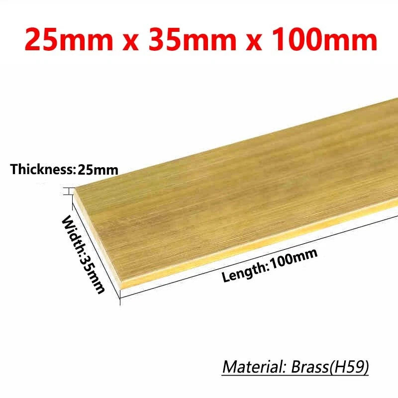 Brass Flat Bar Plate Strip Thick 15mm-32mm Length 100mm Metal Model Making Sheet