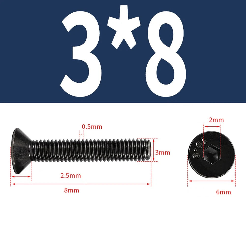 M2-M6 Countersunk Socket Head Cap Screws – Grade 10.9 Alloy Steel