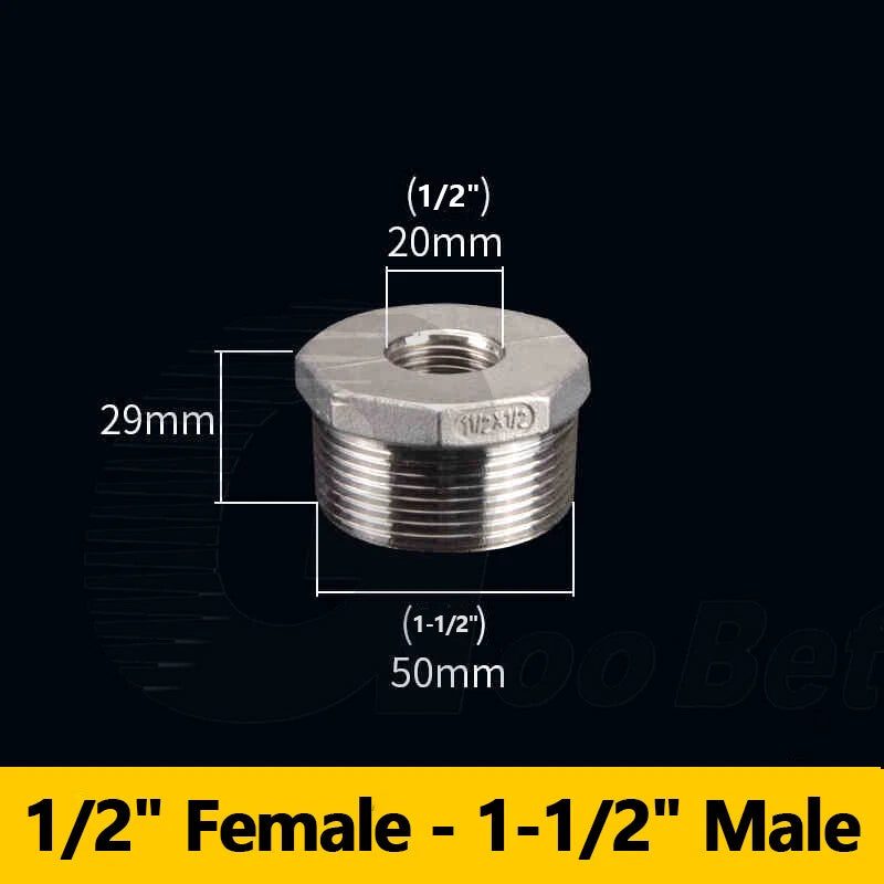 Reducing Bush BSPT Male Female Thread Pipe Fitting – Stainless Steel 304 (A2)