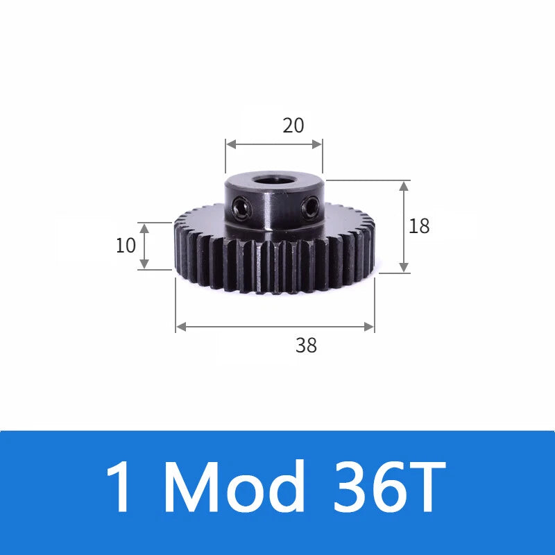 Spur Gears 1 Mod Transmission Gear With Step 45# Steel Pinion Motor Gear 12T~52T