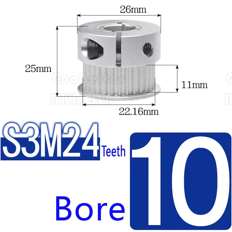 S3M Timing Pulley Belt Synchronous Wheel Gear 3D Printer Bore 5-15mm 20-28 Teeth