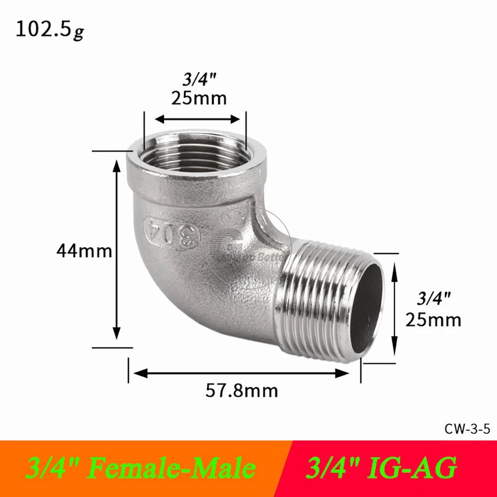 A2 Stainless Steel BSP Reducer Elbow Pipe Fittings | 1/8" to 4" Male Female