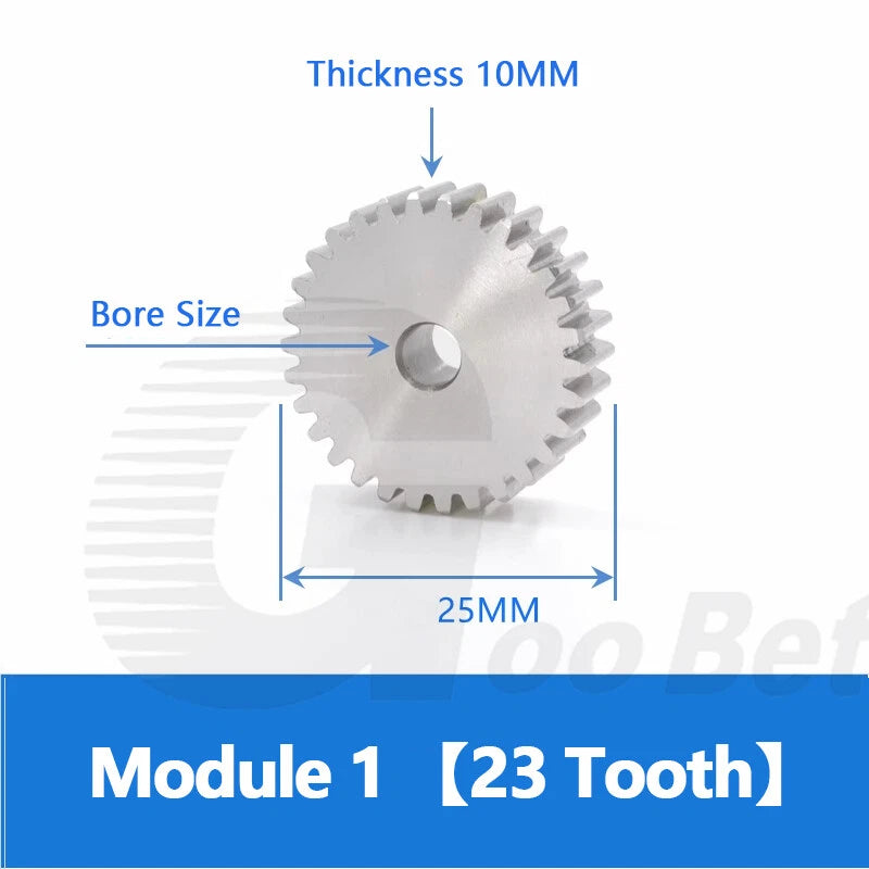 Spur Gear Stainless Steel Module 1 1.5 2 Motor Pinion 12 to 100 Tooth Flat Gear