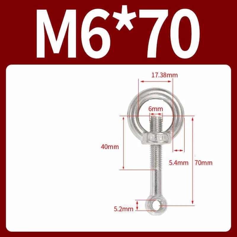 A2 Stainless Steel Eye Bolts with Nut — M5 M6 M8 M10 M12 Threaded Ring Screws - HomeDIYer