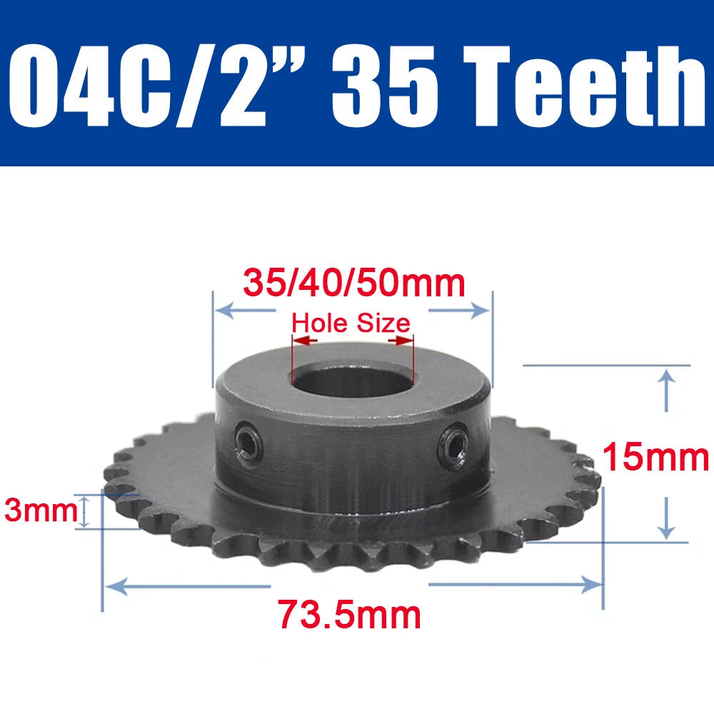 45#Steel Roller Chain Sprocket Wheel 04C Pitch 6.35mm 21~26 Teeth Bore 8~25mm