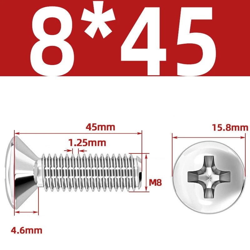 Phillips Oval Head Machine Screws Stainless Steel — M1.6 to M10, All Sizes - HomeDIYer