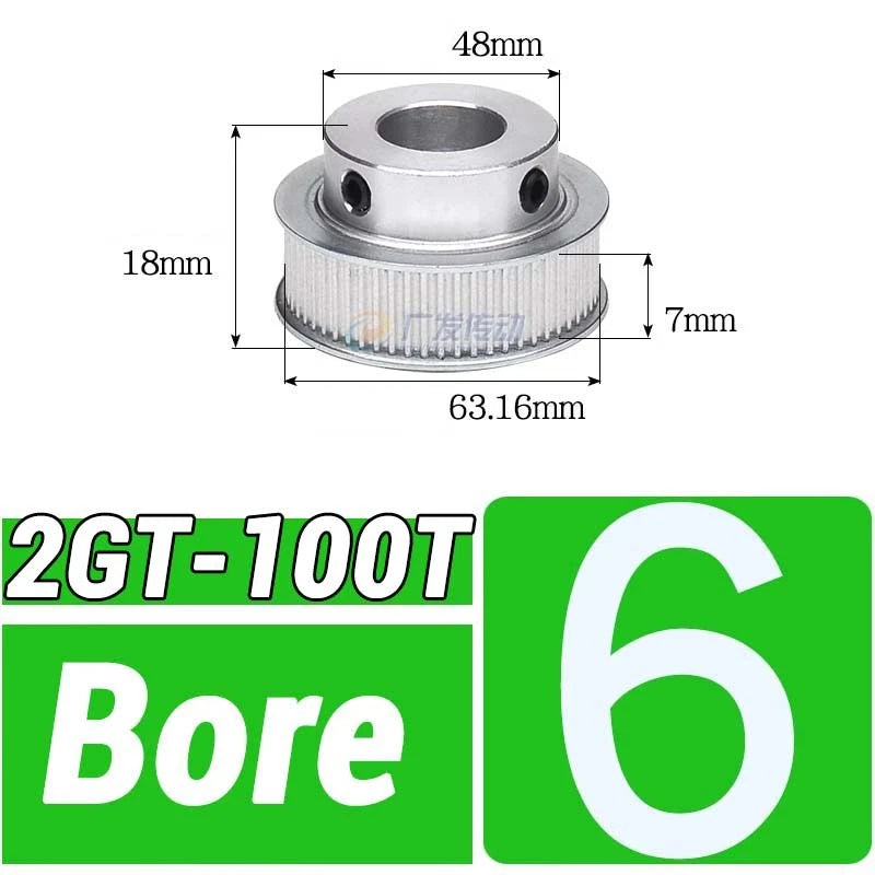 GT2 Timing Belt Pulley 16-100 Teeth 6-10mm Teeth Width Bore 3mm-25mm For 3D