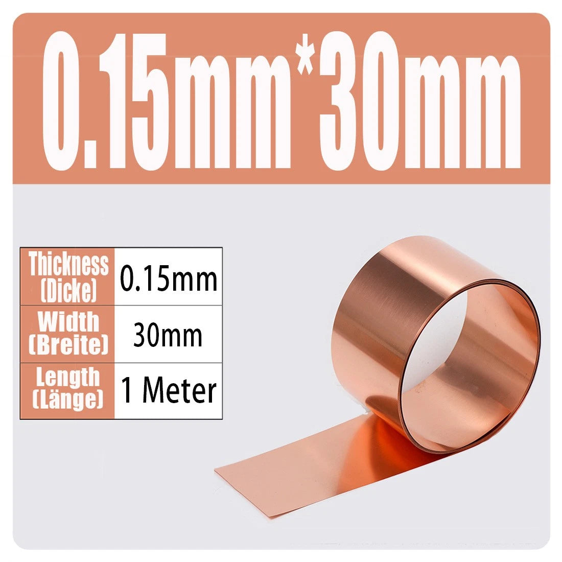 99.9% Flexible Pure Cu Metal Foil Plate Strip 0.01~1mm Thick Copper Sheet Roll
