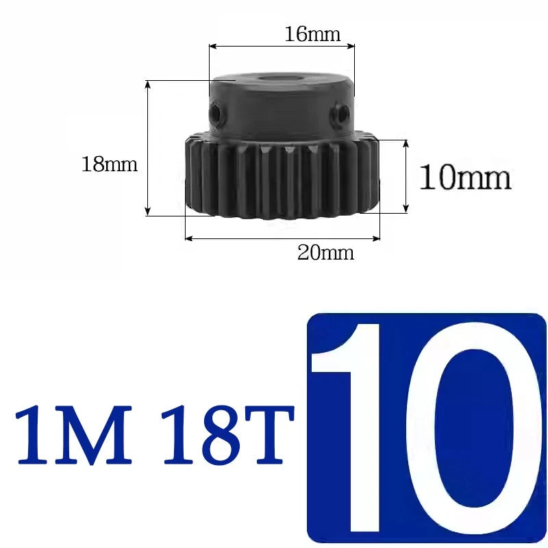 Spur Gears 1 Mod Transmission Gear With Step 45# Steel Pinion Motor Gear 10T~29T
