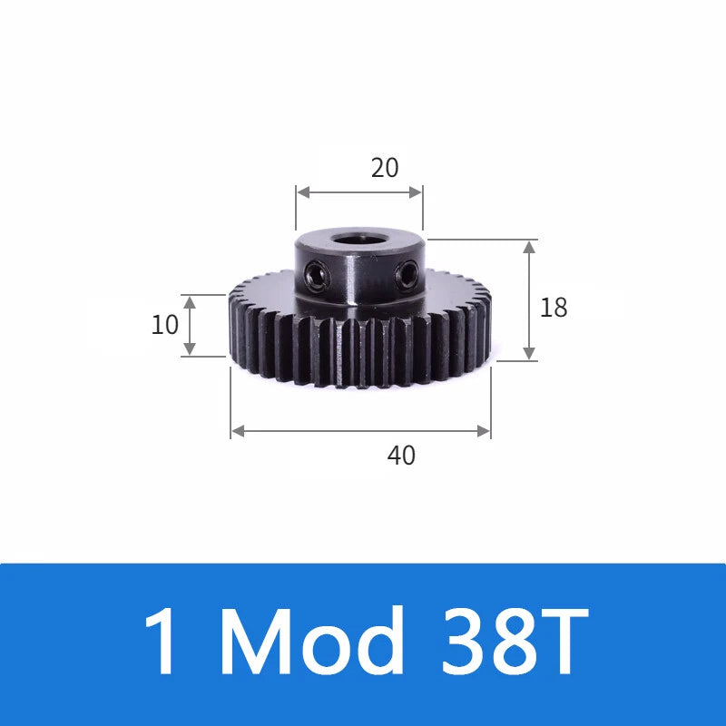 Spur Gears 1 Mod Transmission Gear With Step 45# Steel Pinion Motor Gear 12T~52T