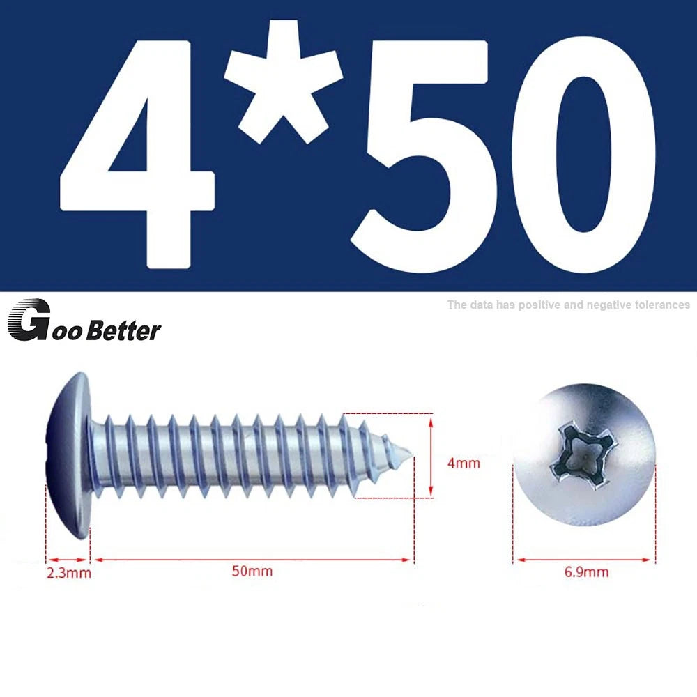 M3 M4 M5 M6 Pan Head Self Tapping Screws – Zinc Plated Carbon Steel