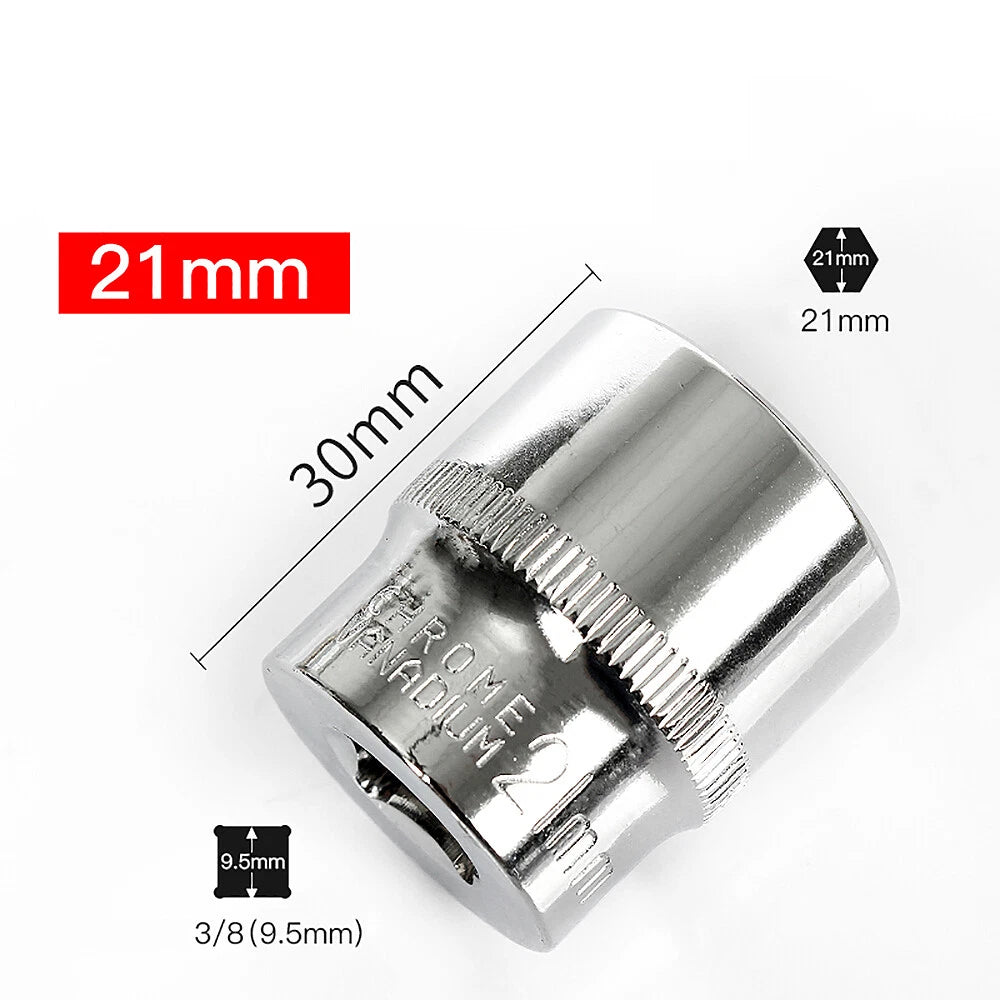 3/8" 6mm-24mm Hex Socket Drive Screwdriver Drill Set Ratchet Wrench Adapter Rod