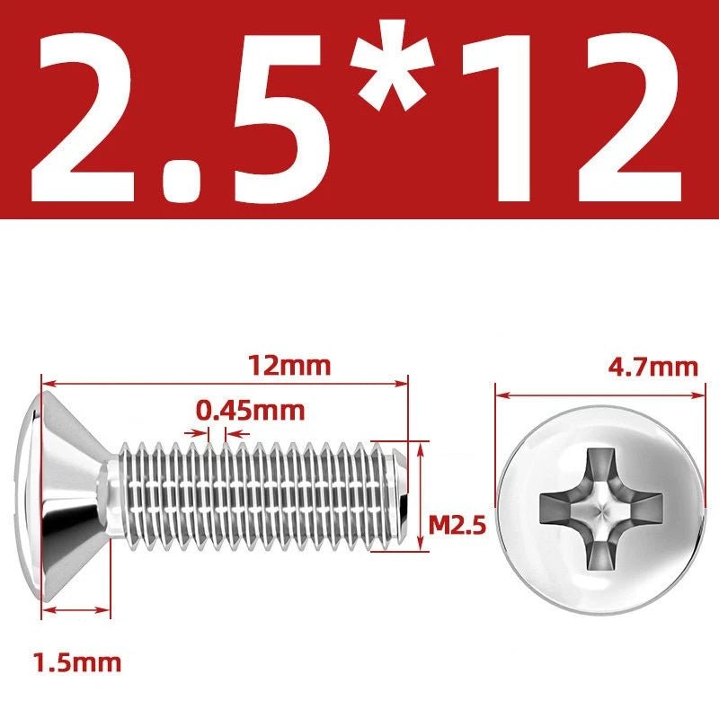 Phillips Oval Head Machine Screws Stainless Steel — M1.6 to M10, All Sizes - HomeDIYer