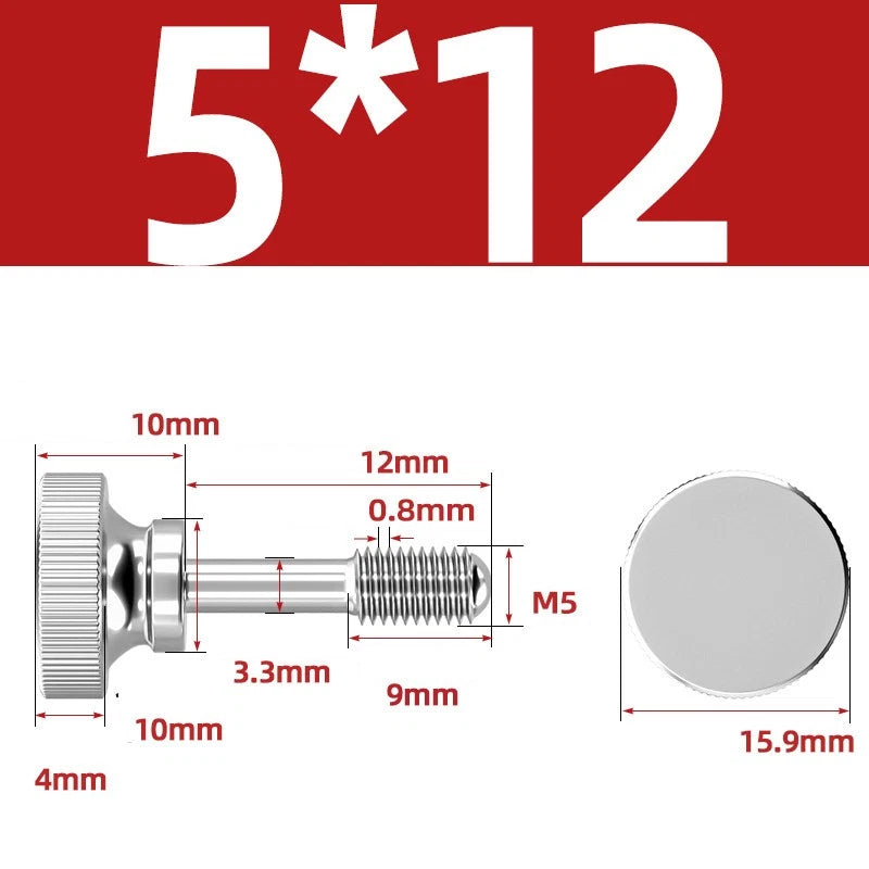 Knurled Thumb Screws Stainless Steel — M2 M2.5 M3 M4 M5 M6 M8 M10 Hand Knob Bolts
