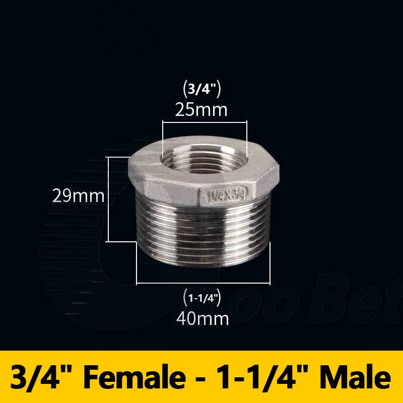 Reducing Bush BSPT Male Female Thread Pipe Fitting – Stainless Steel 304 (A2)