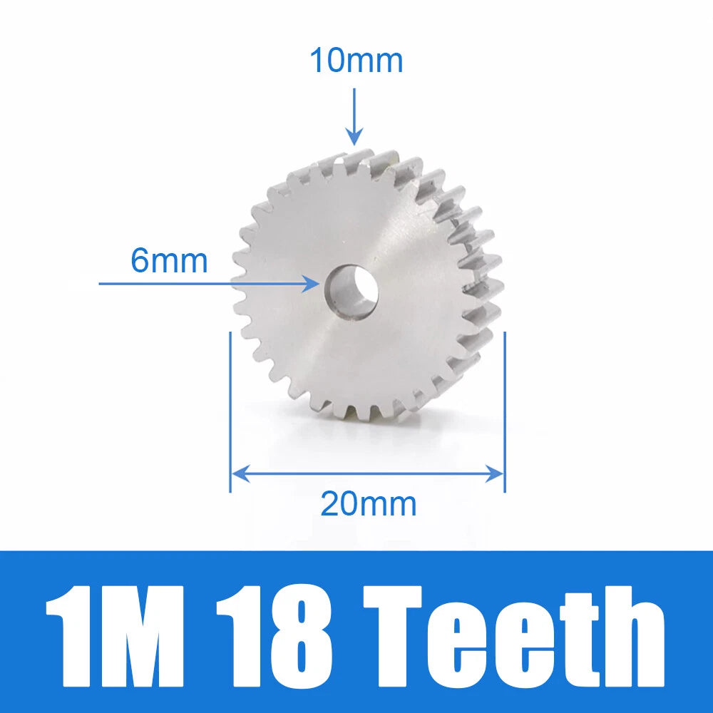 1/1.5/2 Mod 12~120 Teeth, Flat Gear Cylindrical Gear, Spur Gears Stainless Steel