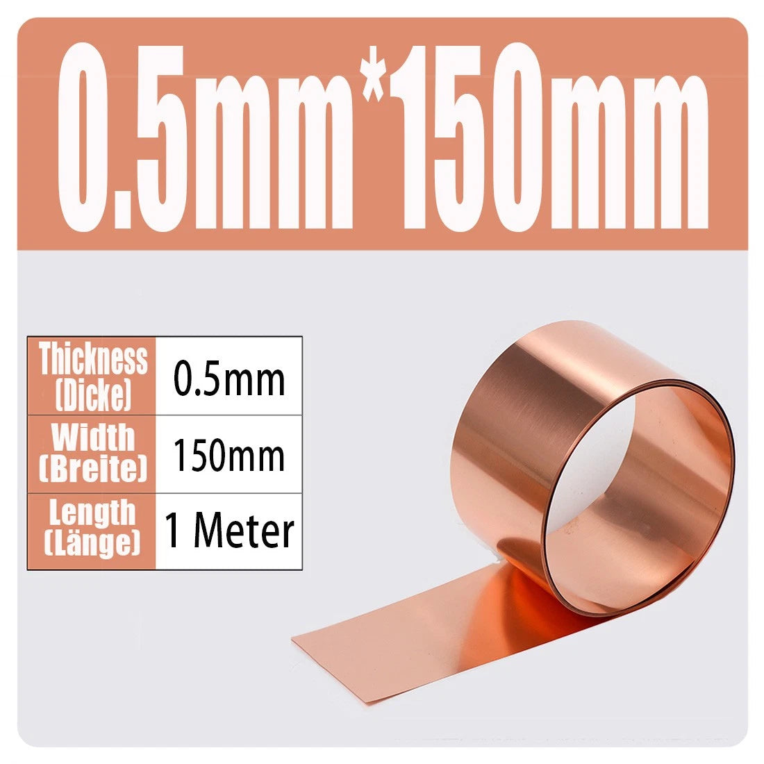 99.9% Flexible Pure Cu Metal Foil Plate Strip 0.01~1mm Thick Copper Sheet Roll