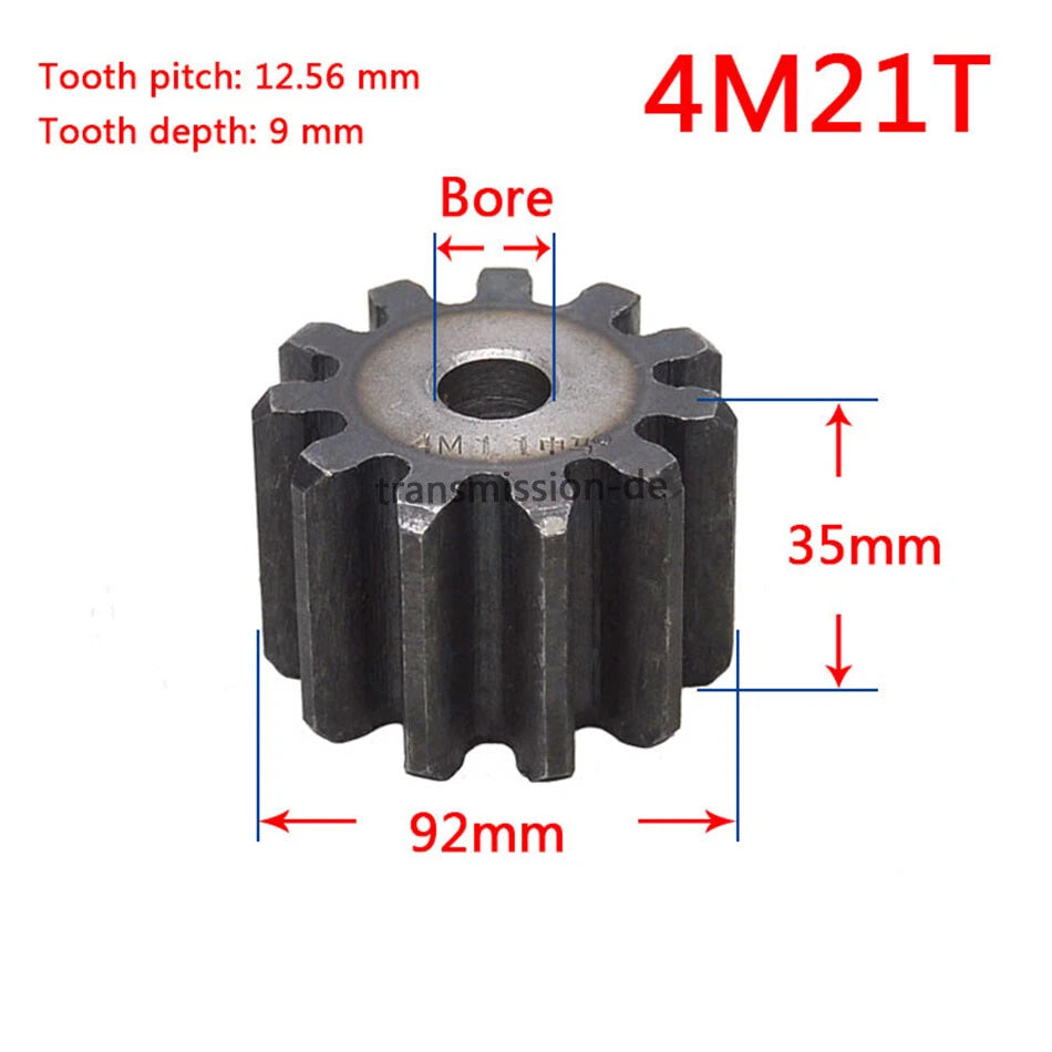 Mod 2/2.5/3/4/5 Spur Gear 10T-63T 45# Steel Pinion Gear Metal Gear Thick 20-40mm