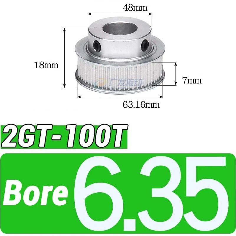 GT2 Timing Belt Pulley 16-100 Teeth 6-10mm Teeth Width Bore 3mm-25mm For 3D