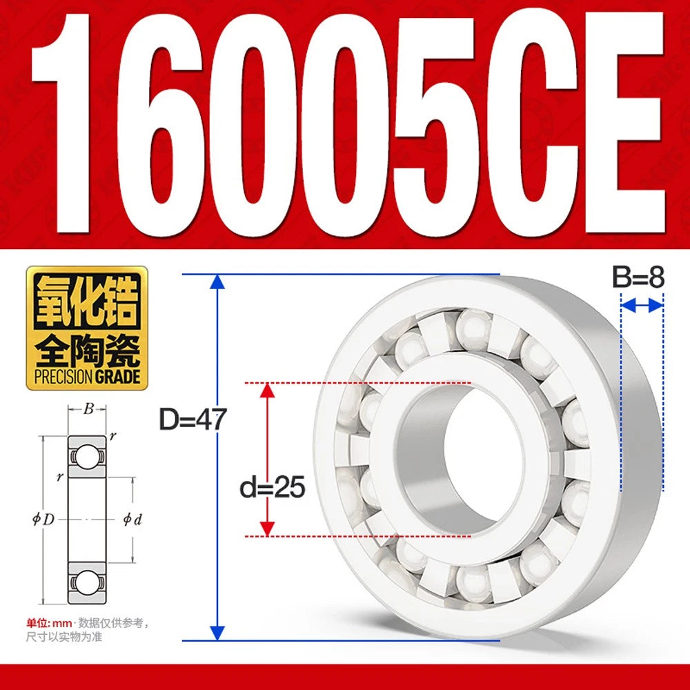 Full Ceramic Ball Bearings ZrO2 Zirconia White Premium - 16000 16001 16002 16013