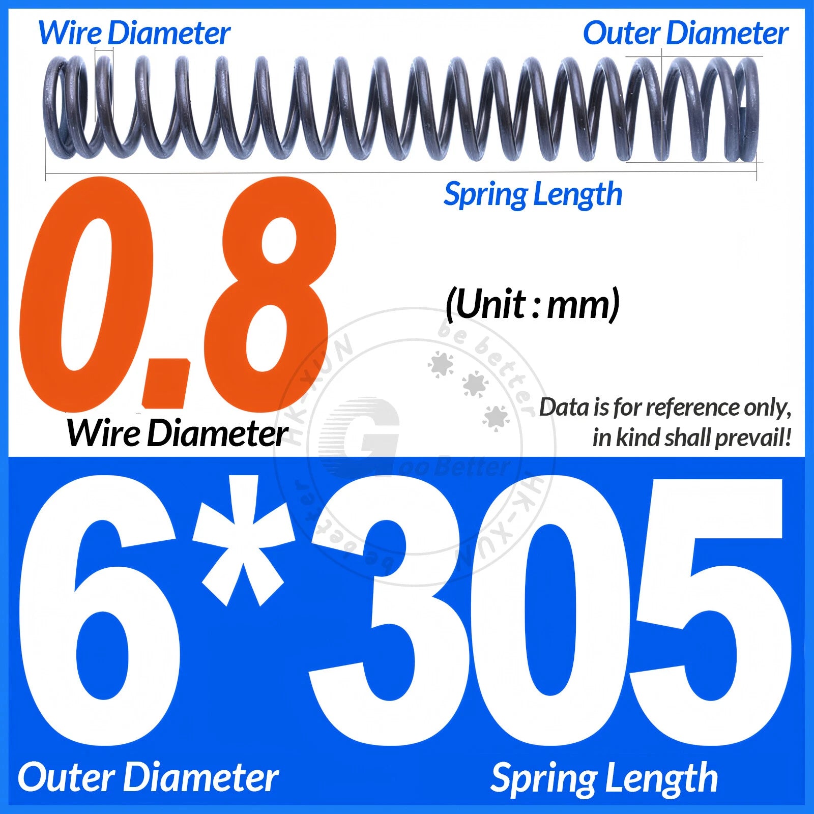 Length 305mm Compression Spring Pressure Springs OD 3-60mm Wire Dia 0.3mm-6.0mm