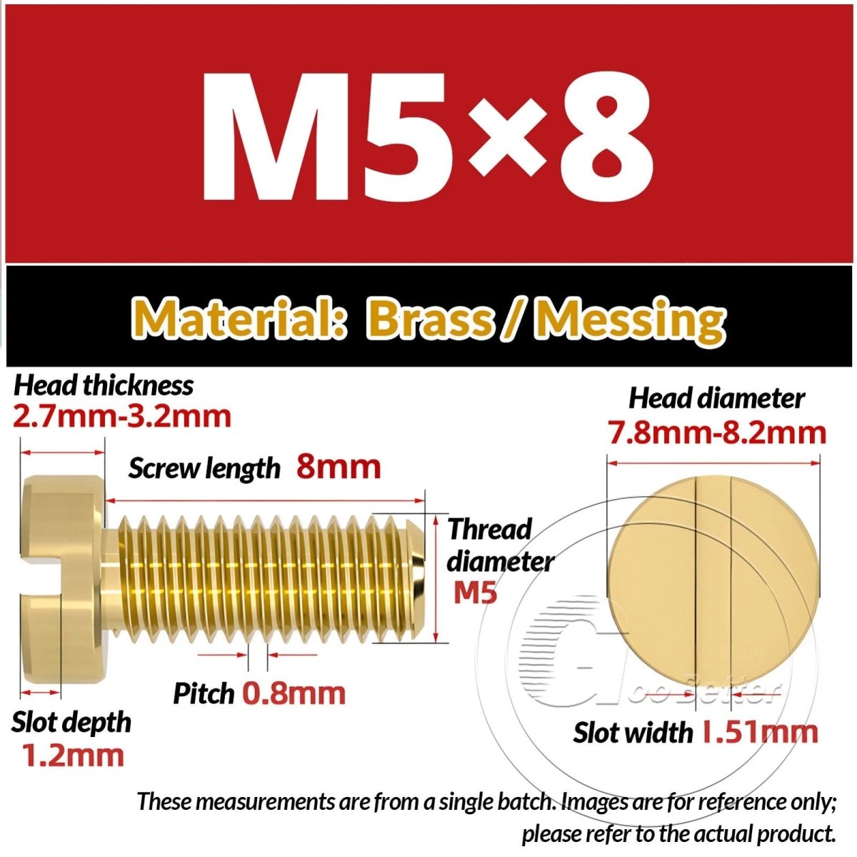 Brass Slotted Pan Head Machine Screws — M2 to M10, Multiple Lengths - HomeDIYer