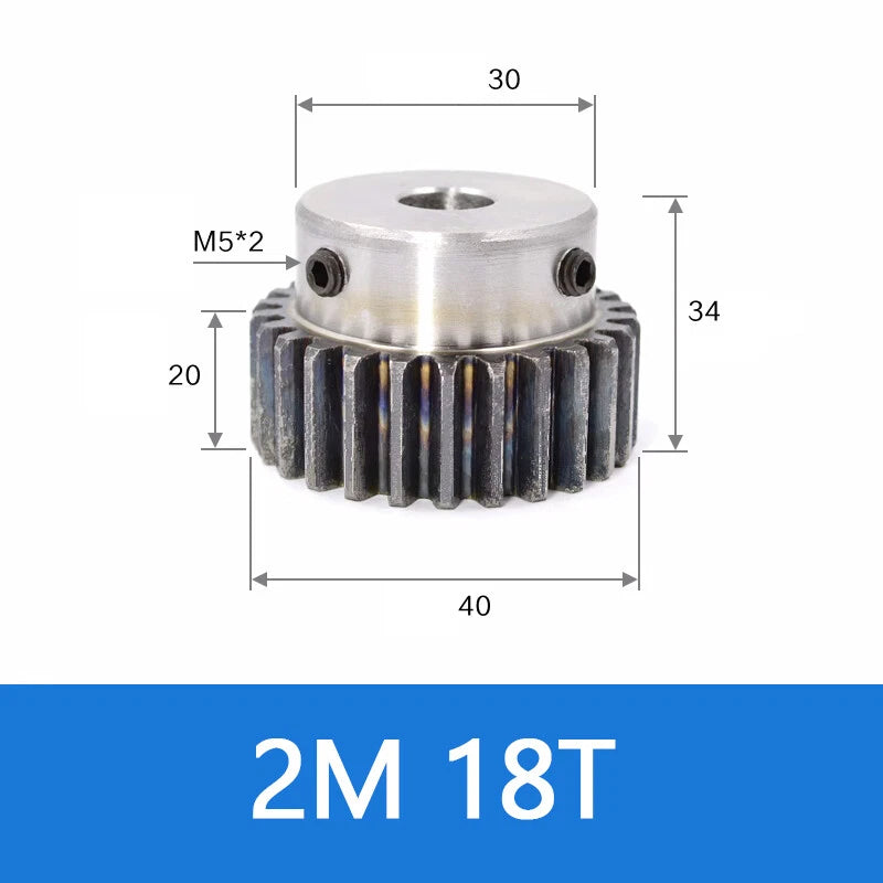 Spur Gear 45# Steel Transmission Gear 1.5/2 Mod 12-27 Teeth With Step Motor Gear