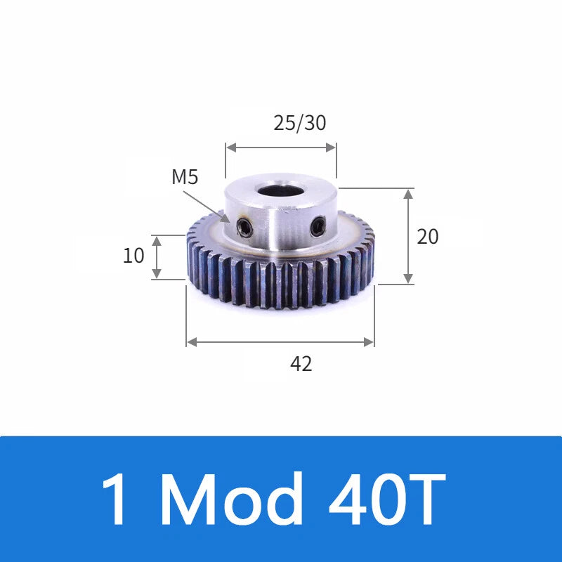 Spur Gears 1 Mod Transmission Gear With Step 45# Steel Pinion Motor Gear 12T~52T