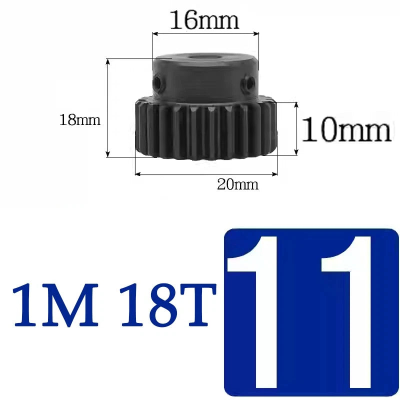 Spur Gears 1 Mod Transmission Gear With Step 45# Steel Pinion Motor Gear 10T~29T