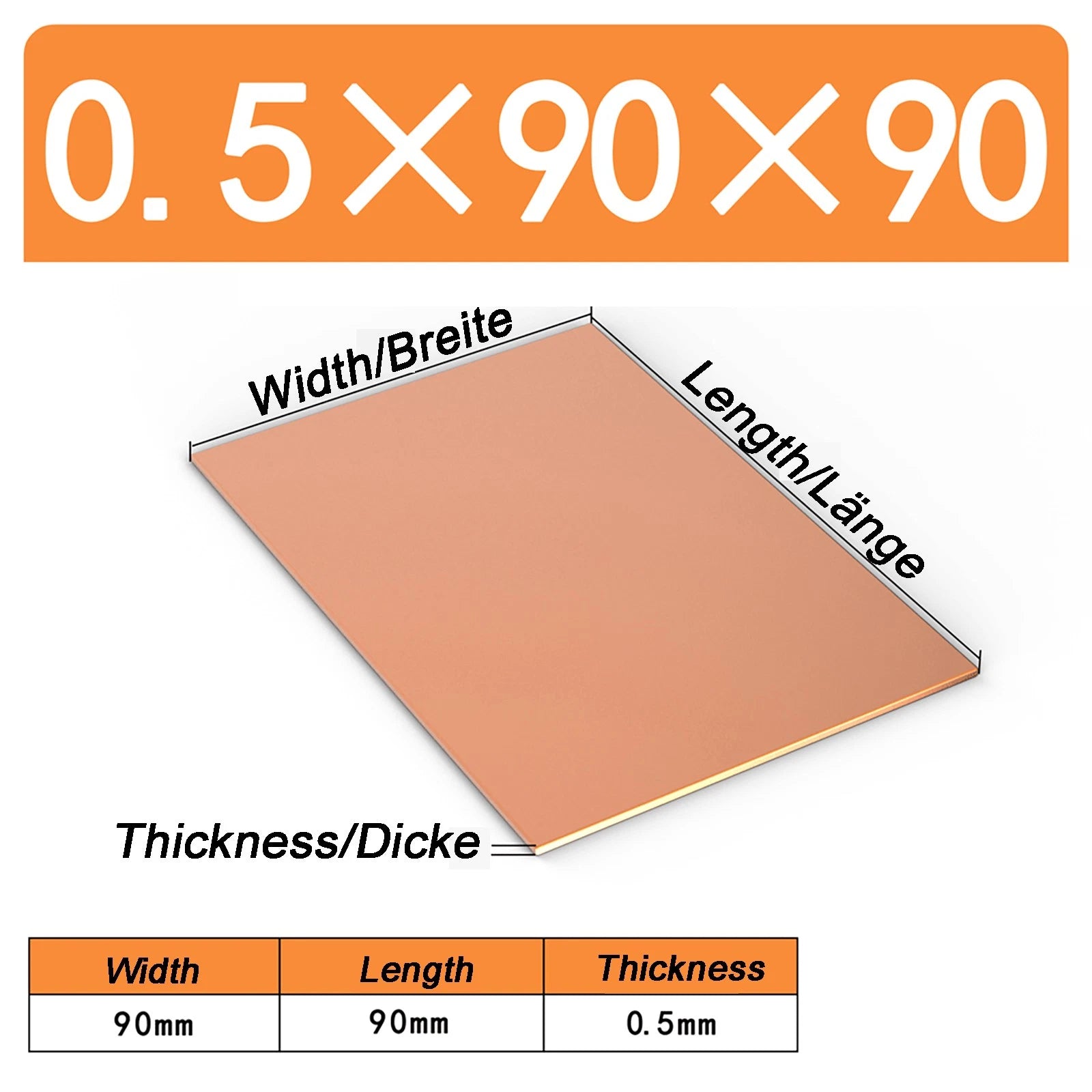 Natural Copper Sheet Metal guillotine cut - 0.3mm - 6.0mm - Multiple