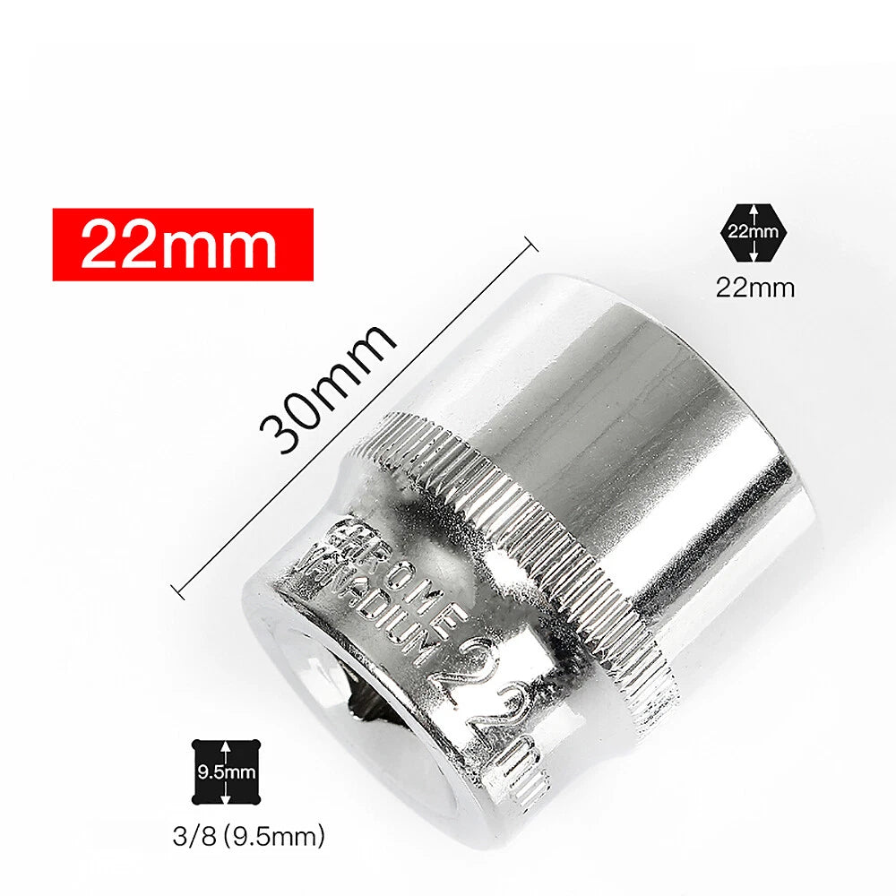 3/8" 6mm-24mm Hex Socket Drive Screwdriver Drill Set Ratchet Wrench Adapter Rod
