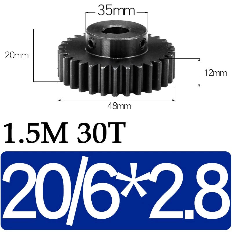 Spur Gears 1.5 Mod Transmission Gear With Step 45#Steel Pinion Motor Gear 30/80T