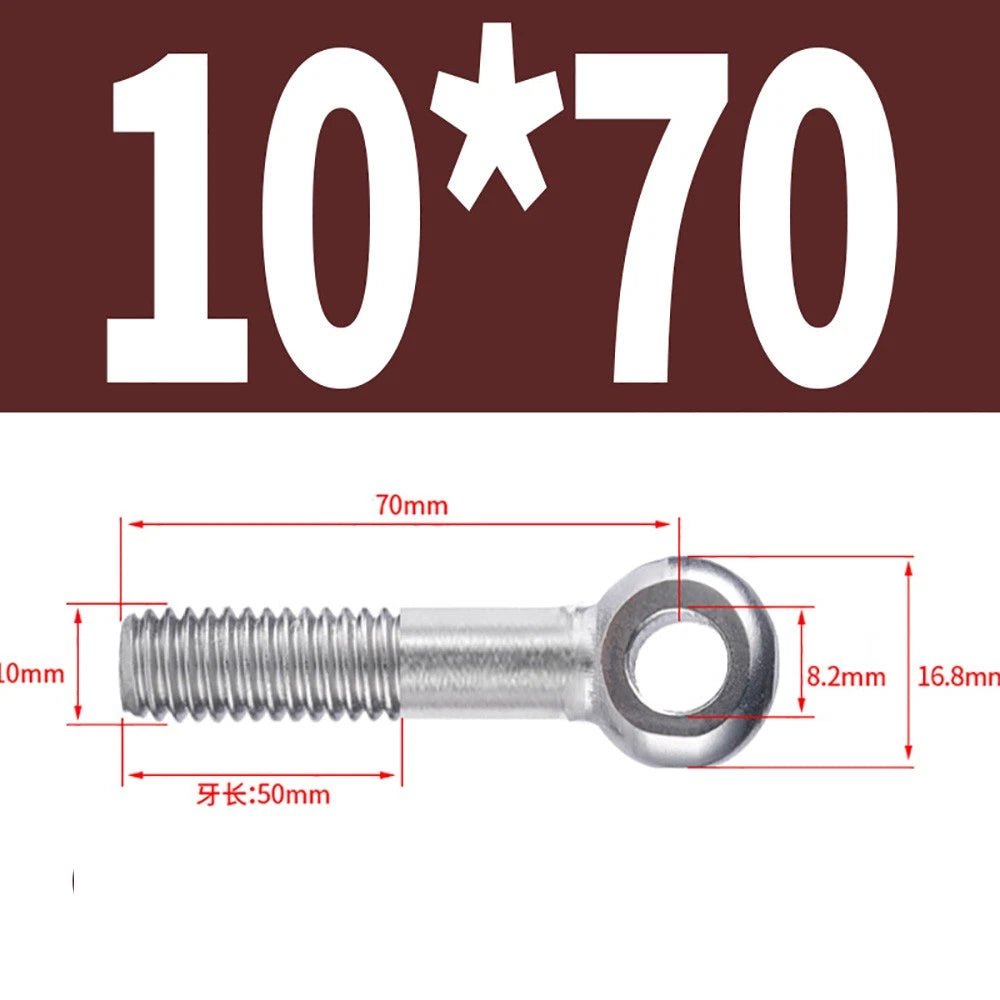 M5 - M24 A2 304 Stainless Steel Partially Threaded Forged Eye Bolts with Rings for Wire Rope & Hanging - HomeDIYer