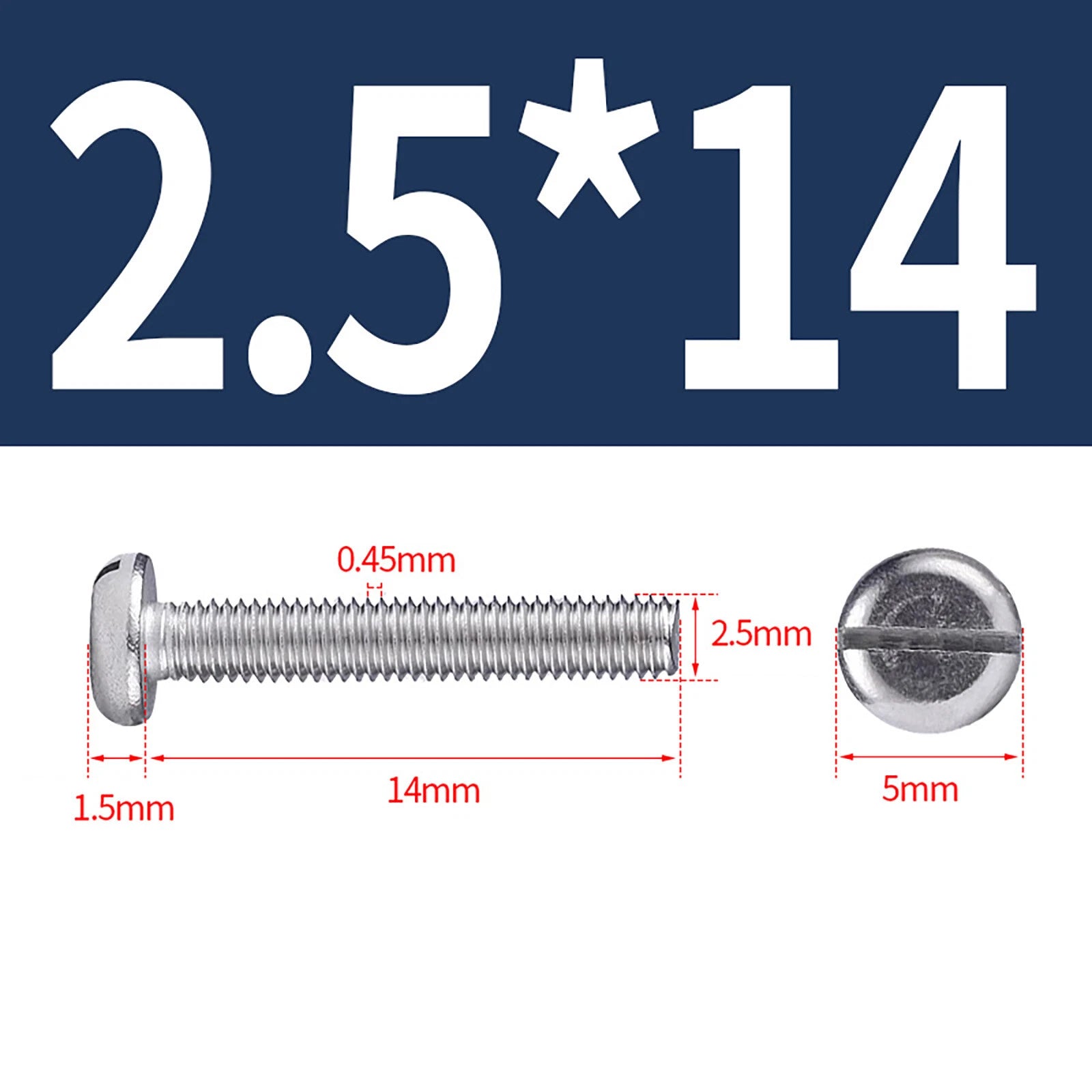 M1.6 to M10 Slotted Cheese Head Machine Screws | A2 Stainless Steel DIN 84