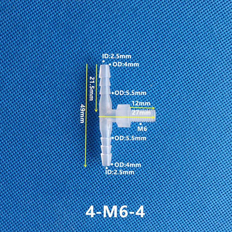 Plastic Male Thread 3-Way Hose Barb Connector — BSP & Metric, Equal Diameter
