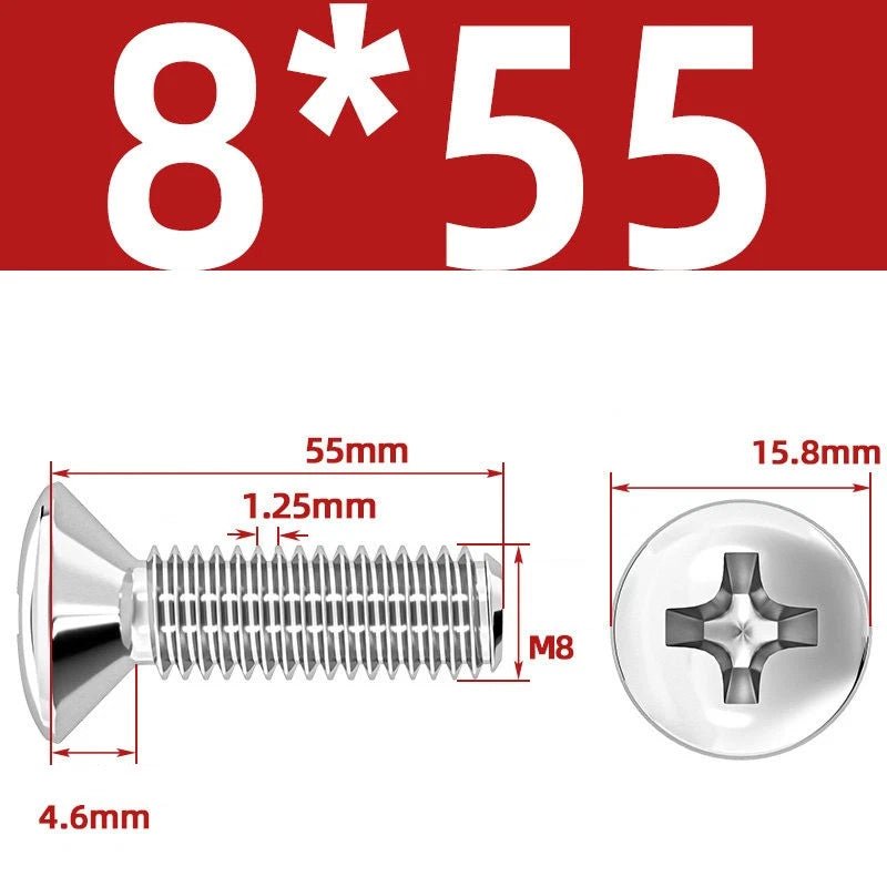 Phillips Oval Head Machine Screws Stainless Steel — M1.6 to M10, All Sizes - HomeDIYer