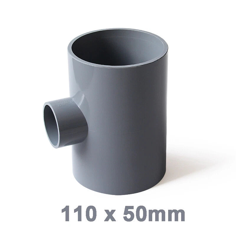 PVC Reducing Tee Pipe & Fittings Solvent Weld Pressure Adapter Connector Grey