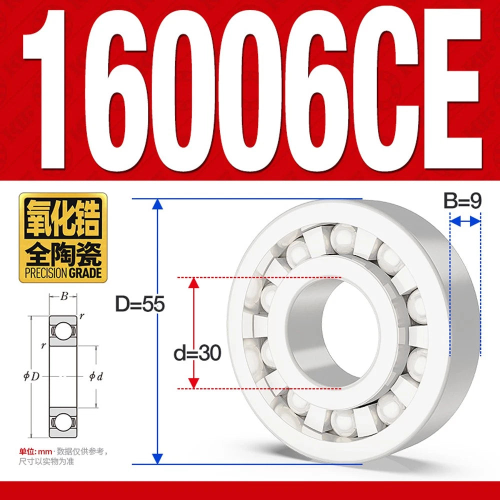 Full Ceramic Ball Bearings ZrO2 Zirconia White Premium - 16000 16001 16002 16013