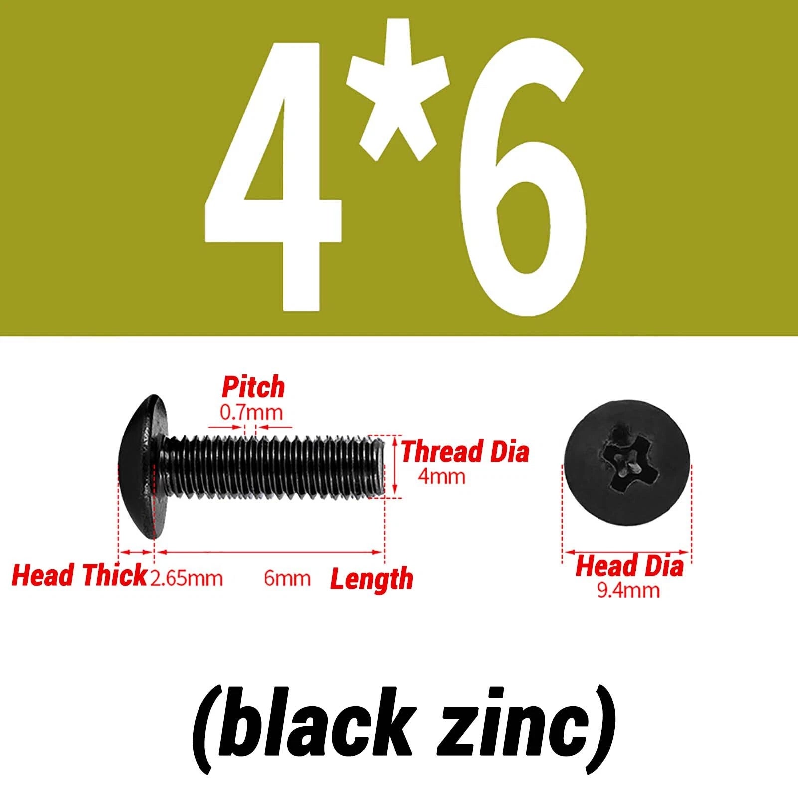M2–M6 Pan Head Self‑Tapping Sheet Metal Screws – Black Oxide Carbon Steel