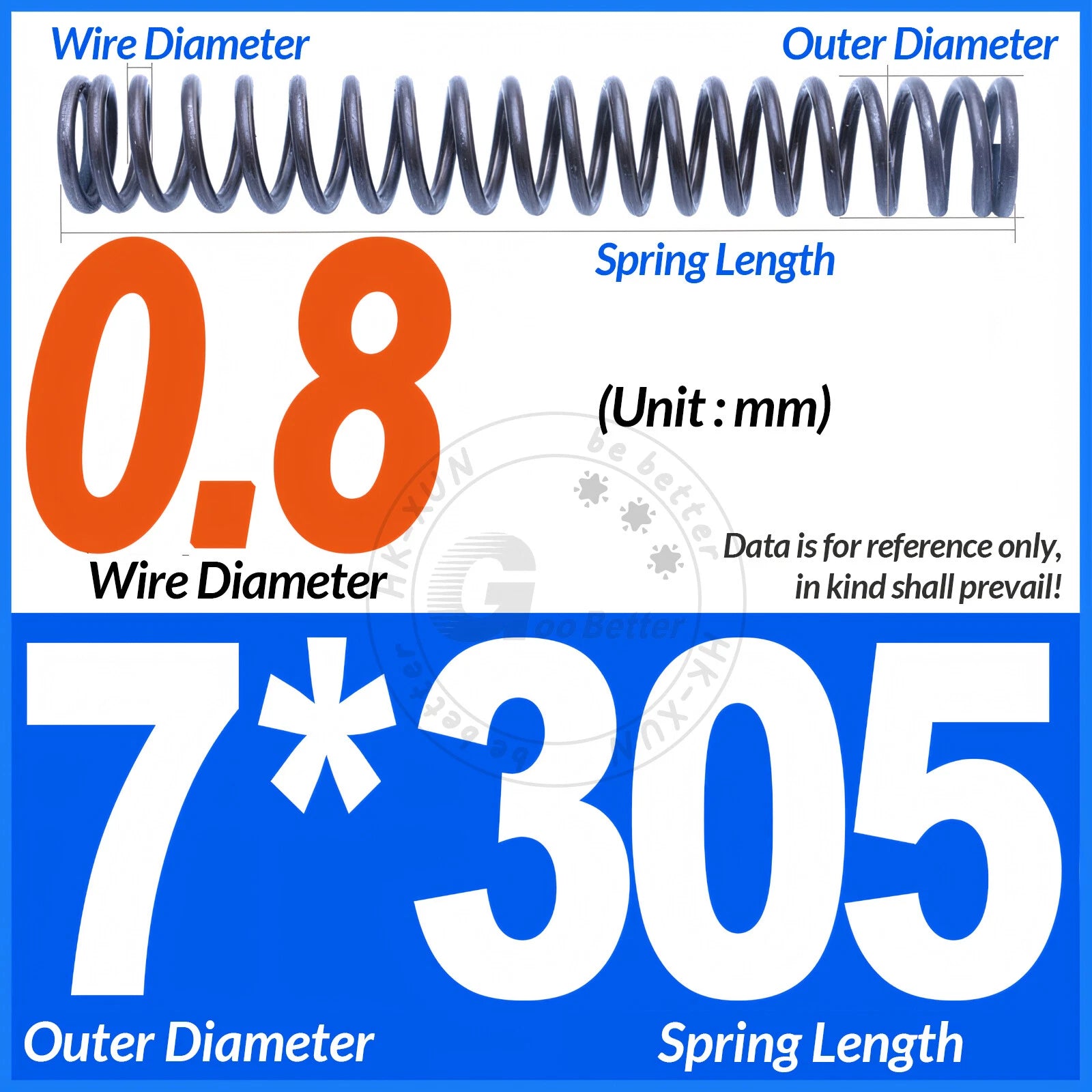 Length 305mm Compression Spring Pressure Springs OD 3-60mm Wire Dia 0.3mm-6.0mm