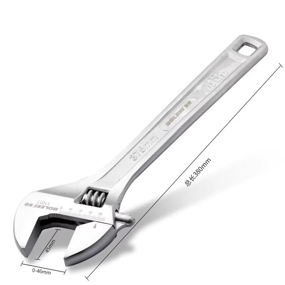 Adjustable Spanner Wrench 6" 8" To 24" Garage Tool Soft Grip Handle Metric Scale