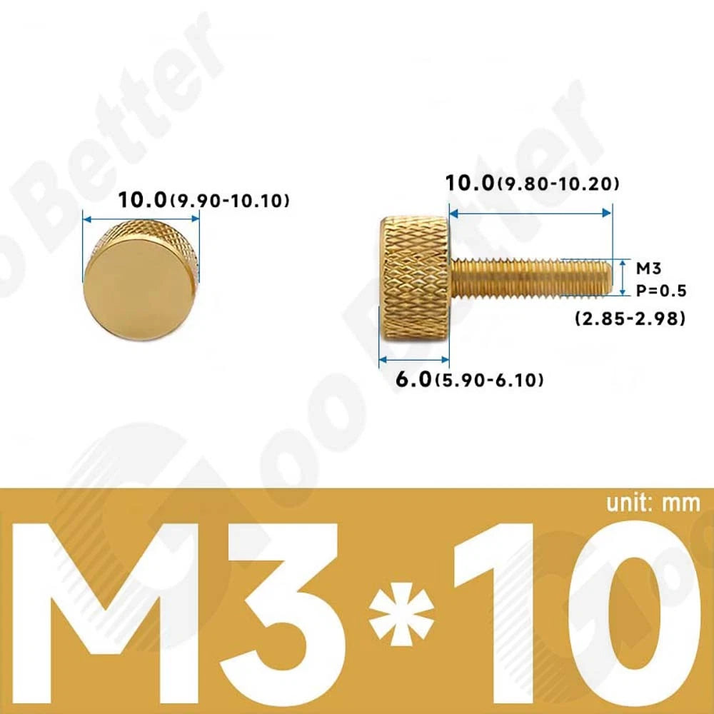M3 M4 Knurled Thumb Screws – Aluminum Alloy Flat Head Hand Knob Bolts