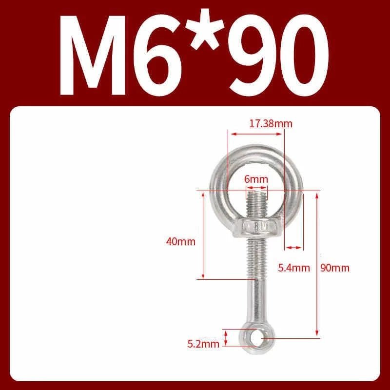 A2 Stainless Steel Eye Bolts with Nut — M5 M6 M8 M10 M12 Threaded Ring Screws - HomeDIYer