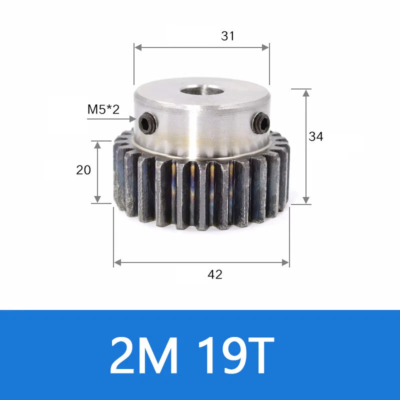 Spur Gear 45# Steel Transmission Gear 1.5/2 Mod 12-27 Teeth With Step Motor Gear