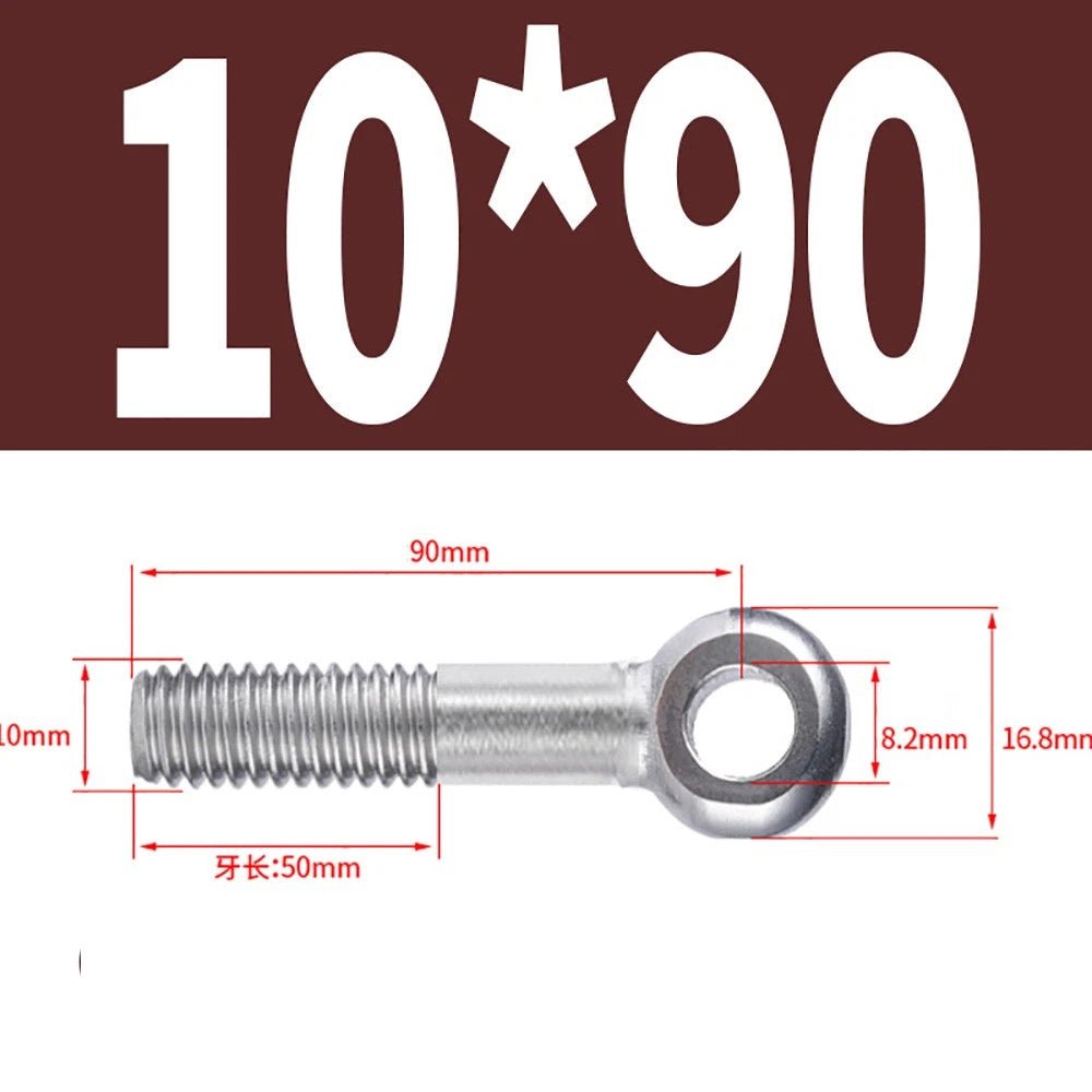M5 - M24 A2 304 Stainless Steel Partially Threaded Forged Eye Bolts with Rings for Wire Rope & Hanging - HomeDIYer