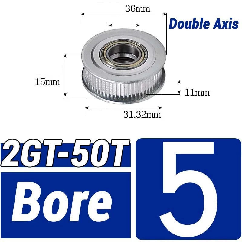 GT2 Timing Belt Pulley 16-100 Teeth 6-10mm Teeth Width Bore 3mm-25mm For 3D