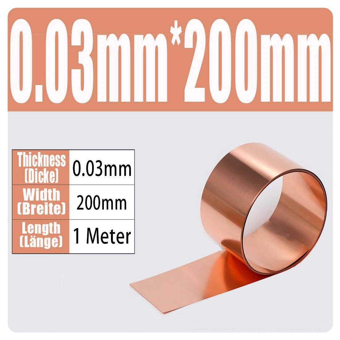 99.9% Flexible Pure Cu Metal Foil Plate Strip 0.01~1mm Thick Copper Sheet Roll
