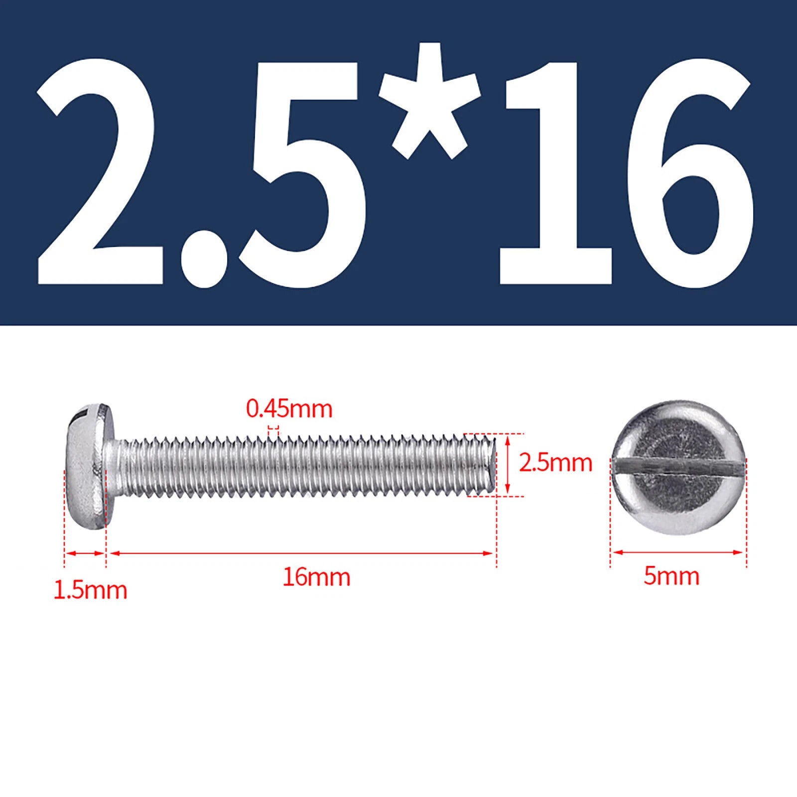 M1.6 to M10 Slotted Cheese Head Machine Screws | A2 Stainless Steel DIN 84