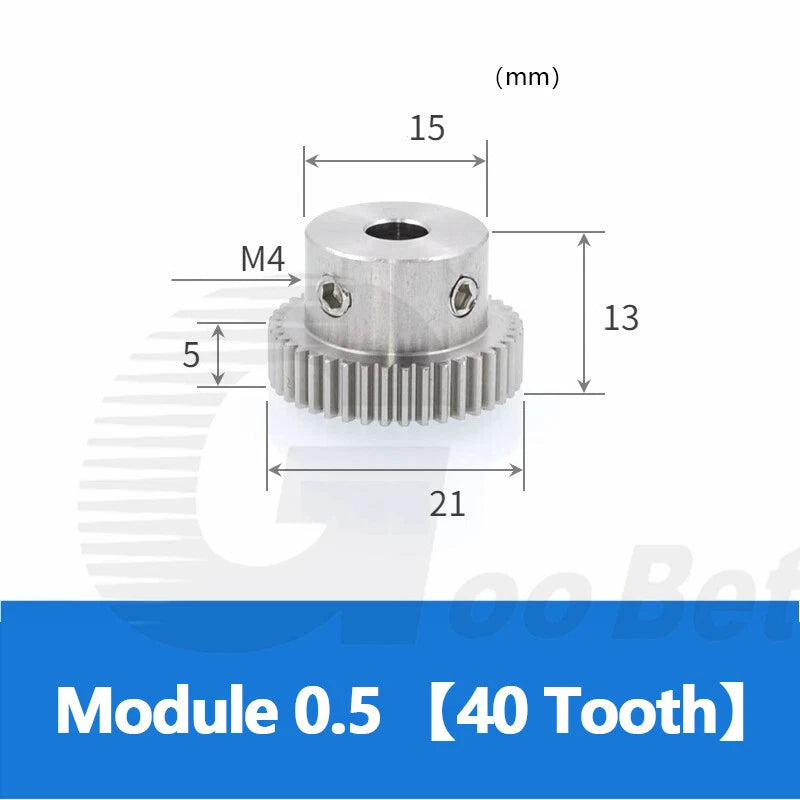 Mod 0.5 1 1.5 2 Precision Spur Gear Stainless Steel with Hub 12 Tooth - 60 Tooth